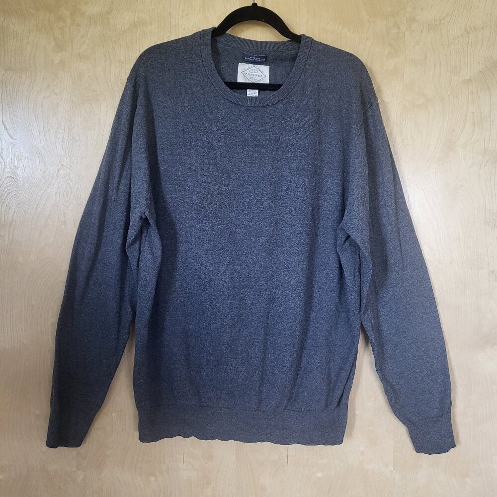 St Johns Bay Lightweight Crewneck Sweater Charcoal Gray Size XL